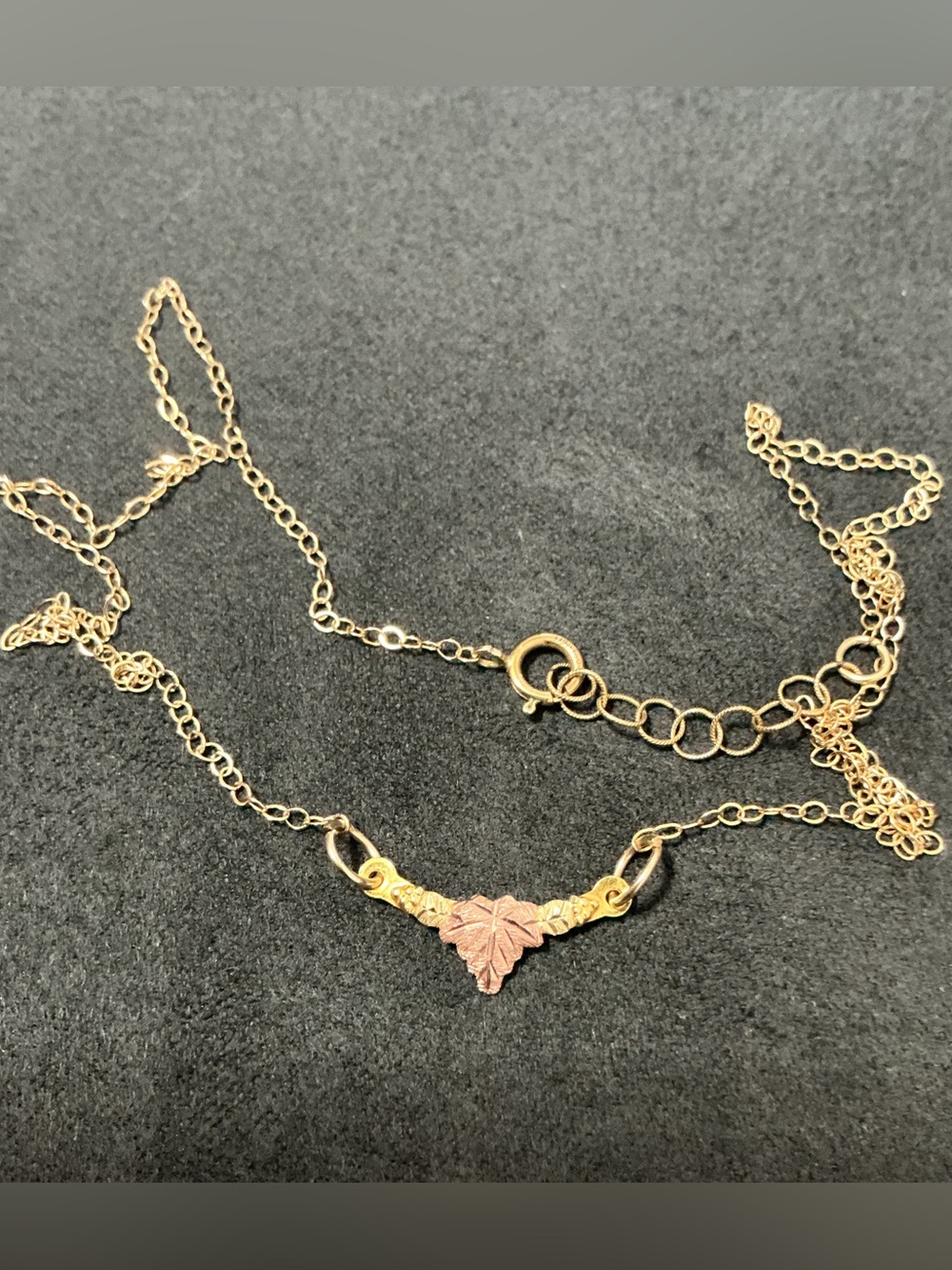 10K Landstroms BLACK HILLS GOLD Petite Bar Necklace on 1/20 14K GF chain